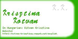 krisztina kotvan business card